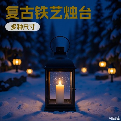 铁艺香薰烛台法式煤油灯圣诞节家居装饰蜡烛灯创意复古酥油灯