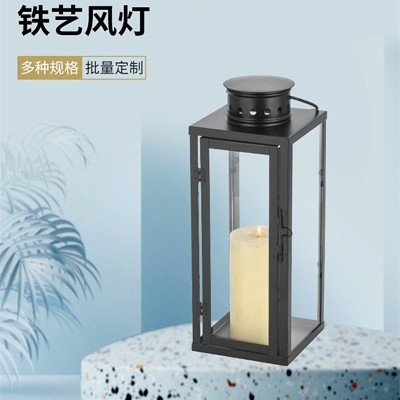铁艺风灯烛台复古蜡烛台浪漫婚庆节日酒店家居餐桌装饰摆件品定制