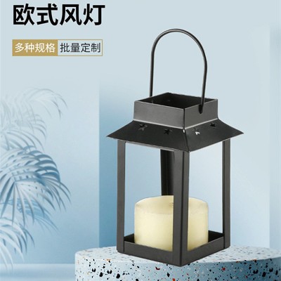 铁艺风灯蜡烛台马灯餐厅装饰摆件创意家居花园酒吧咖啡厅定制