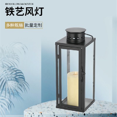 北欧风灯烛台户外落地复古铁艺风灯蜡烛台婚庆浪漫摆件装饰批发