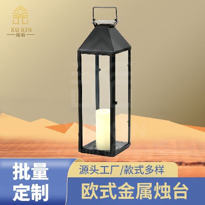 跨复古风灯户外悬挂万圣节铁艺烛台庭院落地风灯圣诞装饰摆件定制