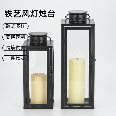 铁艺风灯节庆烛台复古蜡烛台艺术马酒店家居摆件装饰工艺节日礼品