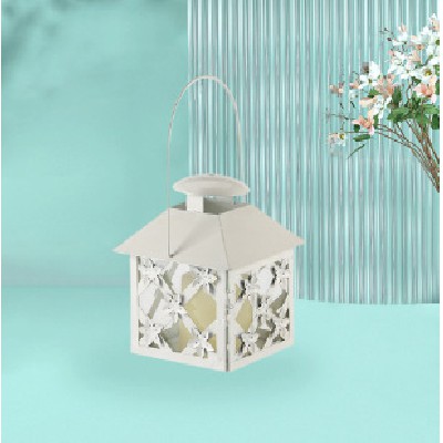 时尚现代简约蜡烛风灯酒店婚礼家居装饰白色风灯手提不锈钢可定制