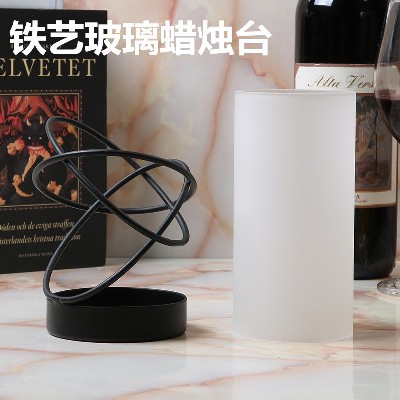 磨砂玻璃蜡烛台蜡烛杯欧式简约婚庆摆件酒店家居餐厅酒吧烛台定制