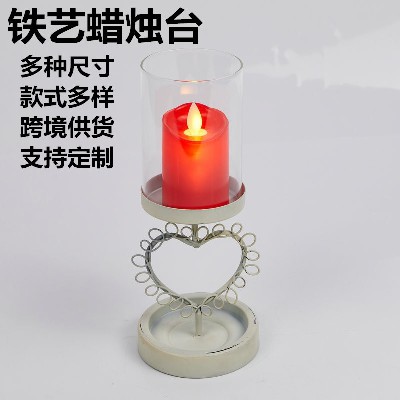 镂空蜡烛台复古摆件白色情人节燭台婚庆烛光晚餐道具装饰托盘定制