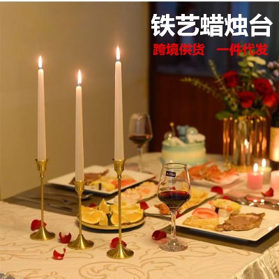 北欧ins风蜡烛台婚庆浪漫情调烛光晚餐西餐婚礼装饰餐桌摆件定制