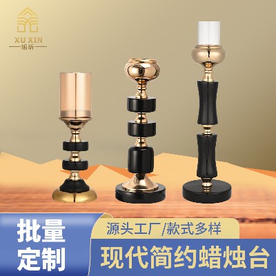 欧式金属蜡烛台客厅装饰浪漫喷漆房间摆件装饰品可定制烛光