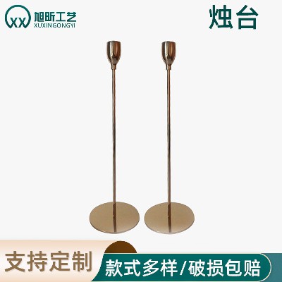 European style candle holder, gold single headed iron candlestick, romantic dining table, creative home decoration, wedding products, wedding decoration