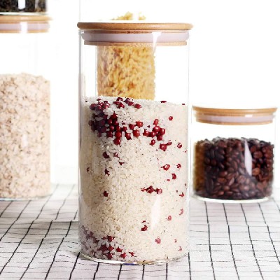 大米杂粮玻璃密封罐家用厨房储存容器零食盐糖果玻璃储物罐可定制