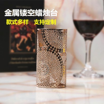 金属镂空蜡烛台浪漫烛光晚餐餐桌装饰摆件摆设软装婚庆饰品定制