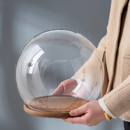 圆球形高硼硅玻璃罩粘土手工足金黄金饰品防尘罩收纳展示盒可定制