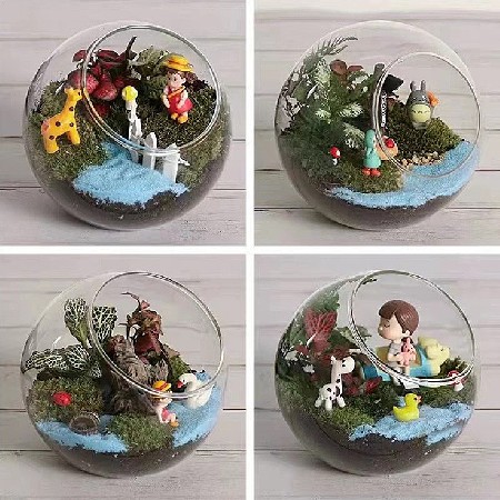 Transparent glass bottle Christmas decoration micro landscape ecological bottle succulent vase hydroponic flower container home decoration customization