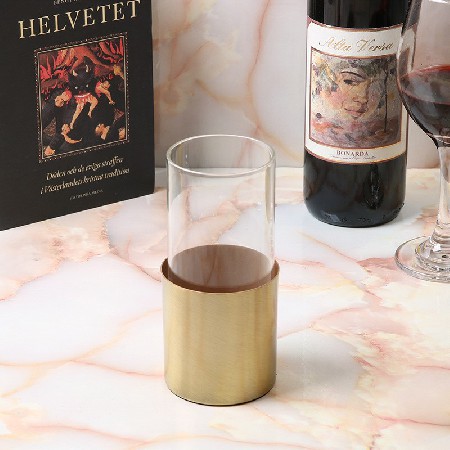 Glass candle holder European style Western food decoration, simple candlelight dinner props, creative modern romantic decoration decoration decoration, customization