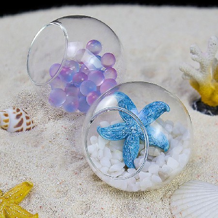 Transparent glass fish tank, simple hydroponic, circular living room, goldfish tank, mini household, small desktop decoration that can be customized