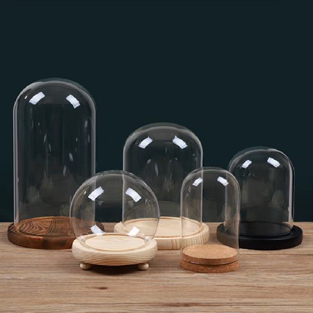 Eternal Flower Glass Cover Transparent Display Box Doll Christmas Tree Building Blocks Hand Model Desktop Placement Dried Flower Ornament Customization