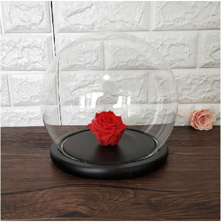 Spherical borosilicate glass cover ornament dust cover eternal life flower figurine birthday gift storage glass bottle can be customized