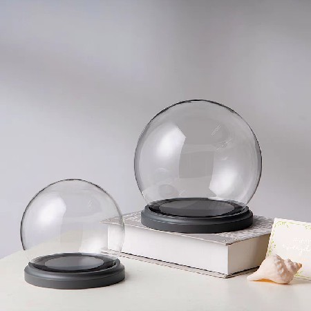 高硼硅球形玻璃罩摆件防尘罩永生花手办生日礼物收纳玻璃瓶可定制