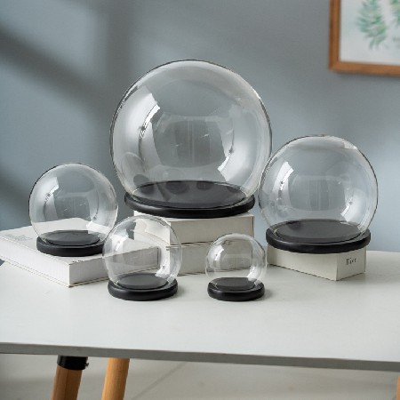 球形玻璃罩摆件高硼硅防尘罩永生花手办生日礼物收纳玻璃瓶可定制