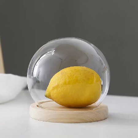 玻璃罩摆件彩色发光灯座球形仿古木复古发光装置展览子手办礼定制