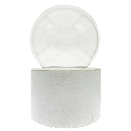 玻璃罩摆件彩色发光灯座球形仿古木复古发光装置展览子手办礼定制