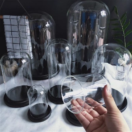 创意高硼硅玻璃罩透明防尘罩蛋糕玩具手办永生花玻璃罩摆件可定制