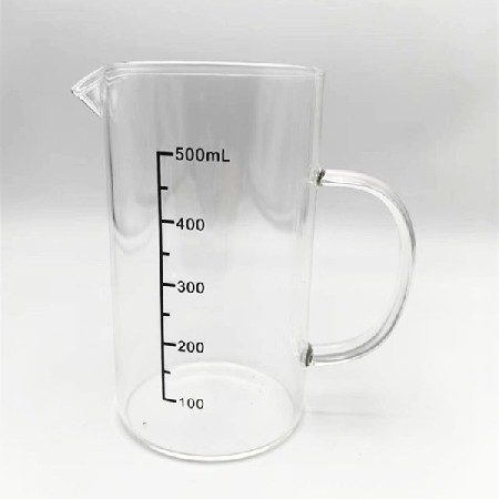New high borosilicate glass measuring cup, thickened and heat-resistant baking measuring cup, 350/500/1000ml