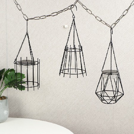 户外太阳能小夜灯铁艺小吊灯现代简约家居咖啡厅酒吧装饰摆件定制