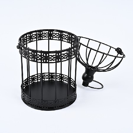 Bird cage shaped candle holder ornament, vintage dining table, romantic shelf, wooden table, bar with handle, wholesale