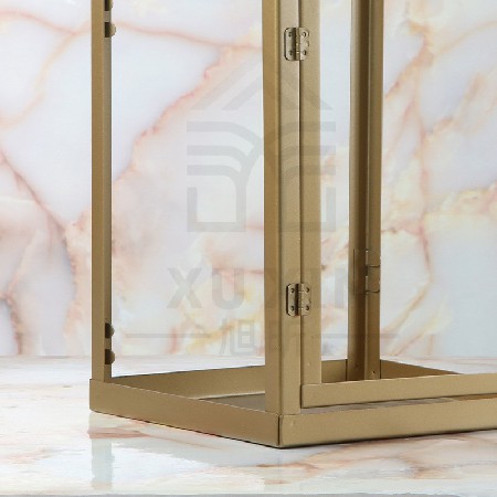 Candle stand European retro simple hand-held iron wind lamp home courtyard outdoor dining table decoration ornament customization