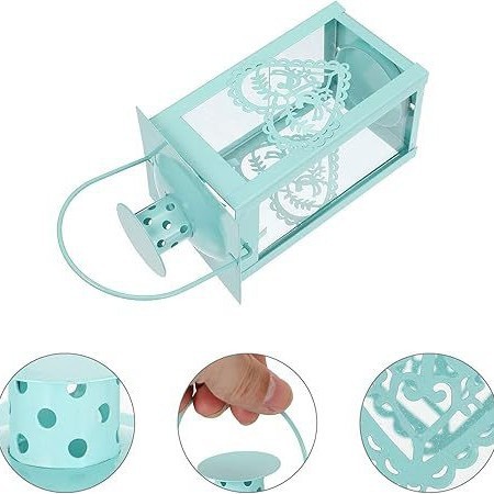 Iron wind lamp candle holder light blue premium sense Wabi sabi style Japanese wind lamp candle holder horse lamp home offering customization