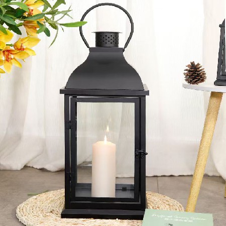 铁艺蜡烛台高颜值风灯古典时尚玻璃烛台轻奢复古精美客厅桌面摆件