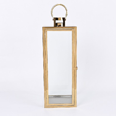 金色蜡烛台北欧不锈钢风灯玻璃工艺酒吧酒店家居桌子装饰摆件定制