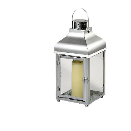 银色蜡烛台欧式INS简约不锈钢轻奢烛台摆件防风风灯浪漫家居装饰