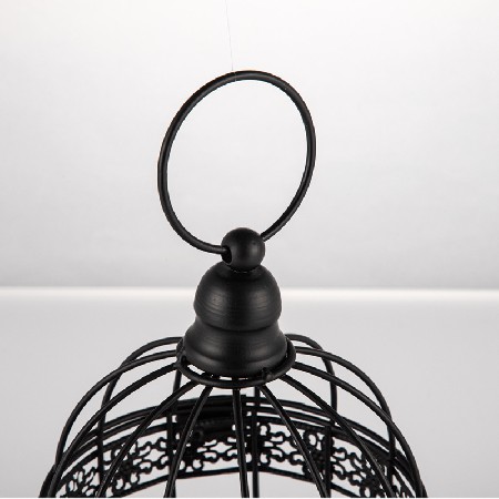 Simple and creative birdcage candle holder, black European retro candle holder, restaurant home decoration pendant, iron hollow out customization