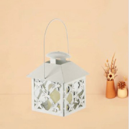 时尚现代简约蜡烛风灯酒店婚礼家居装饰白色风灯手提不锈钢可定制