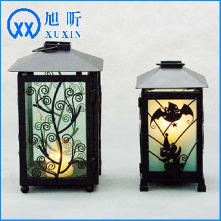 Vintage wrought iron wind lanterns, antique hollowed out home decor, European style rose carvings, atmosphere decorations, wholesale customization