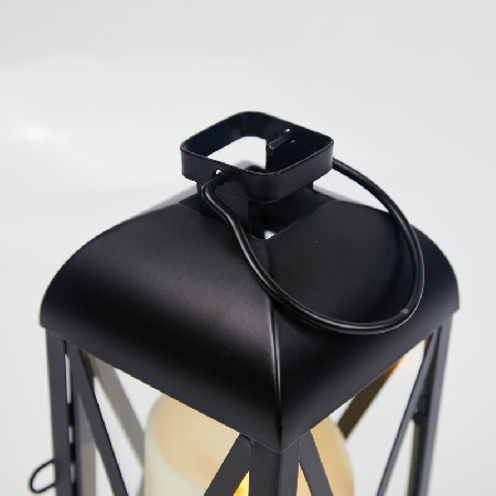 Black wrought iron candle stand, Chinese outdoor candle cup, wind lamp set, candle jar, hand-held lamp, customized wrought iron hand-held lamp