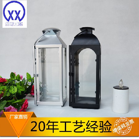 欧式创意铁艺风灯 户外led玻璃风灯烛台家居装饰摆件摄影道具定制