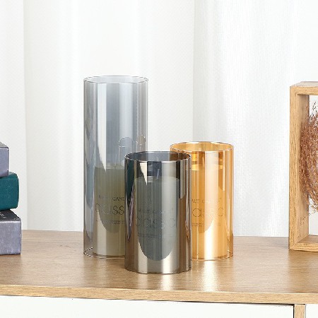 玻璃蜡烛台七彩电子玻璃灯罩婚庆节日酒店家居餐桌浪漫摆件可定制