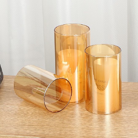 Colorful Glass Electronic Candlestick Stand Wedding Festival Hotel Home Dining Table Romantic Decoration Candlestick Ornament Customization