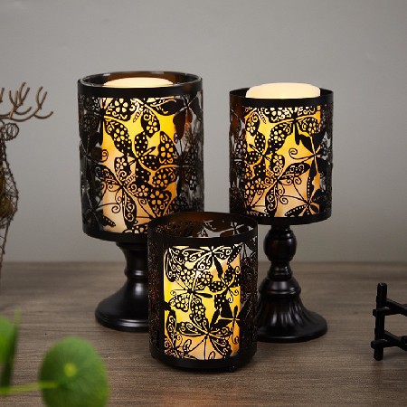 Vintage Nordic Candlestick Terrace Western Restaurant Romantic Candlelight Dinner Decoration Home Table Decoration Iron Candlestick Customization