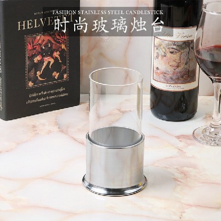 Cylindrical candle cup, simple transparent glass candle holder, romantic wind lamp, wedding venue, hotel decoration decoration decoration, custom decoration