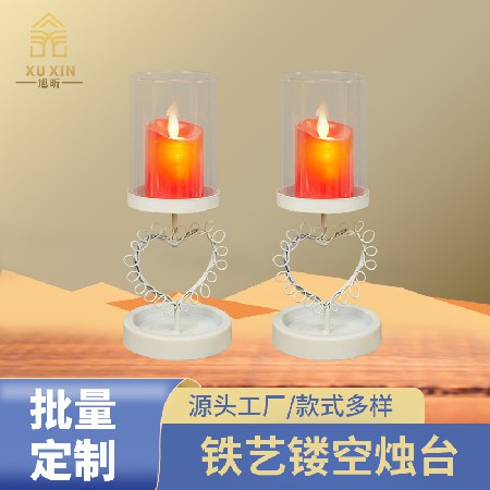 复古烛台香薰蜡烛家用烛光晚餐道具浪漫蜡烛台座餐桌装饰品摆件品