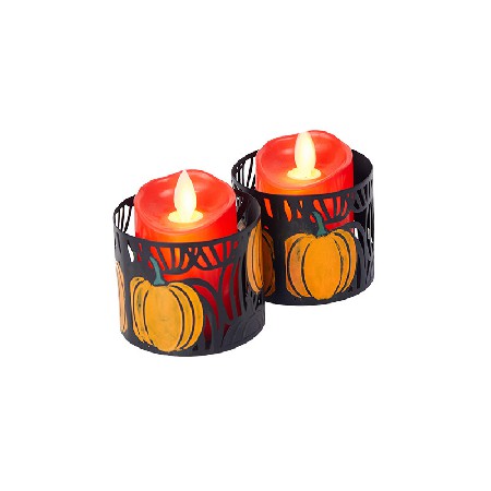 金属镂空蜡烛台创意南瓜涂鸦万圣节餐厅装饰品欧式铁艺摆件烛台