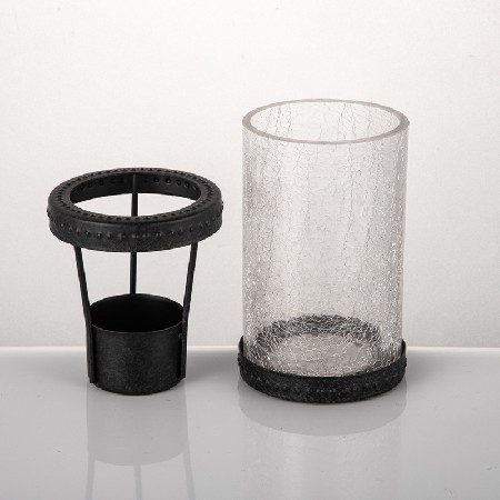 现代简约金属浪漫蜡烛台磨砂透明烛杯餐桌装饰时尚玻璃烛台摆件品