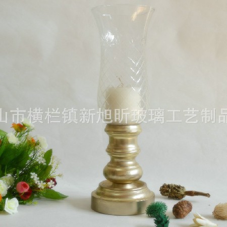 欧式复古蜡烛台透明玻璃烛台创意酒店手工工艺品家居摆件批发定制