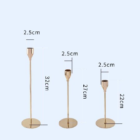 节日生日烛台金色轻奢蜡烛台灯家用西餐浪漫婚礼烛光晚餐道具烛台
