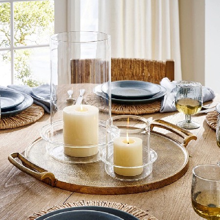 蜡烛台玻璃罩欧式婚礼装饰镂空防风罩供佛酥油灯两头相通摆件定制