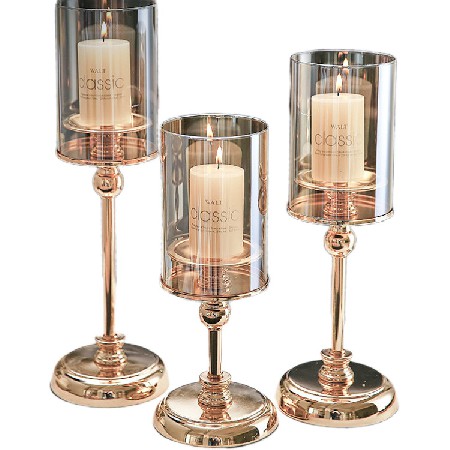 European candle holder, metal candle tube, gold glass frame, creative retro home decor, hotel dining table decoration, custom decoration ornaments