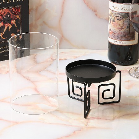 铁艺蜡烛台现代简约玻璃烛台摆件烛光晚餐工艺品家居婚庆装饰定制